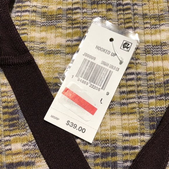 Hooked up Womens Ribbed Collared Cardigan Sweater, Size L, New - Picture 7 of 10